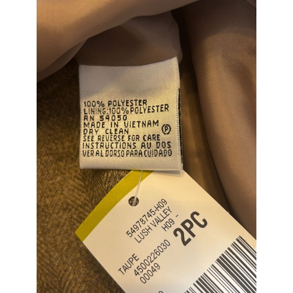 Le Suit Taupe Pant Suit Set Leopard Scarf Womens Size 14 Lush Valley 2 Piece NWT - Picture 10 of 16